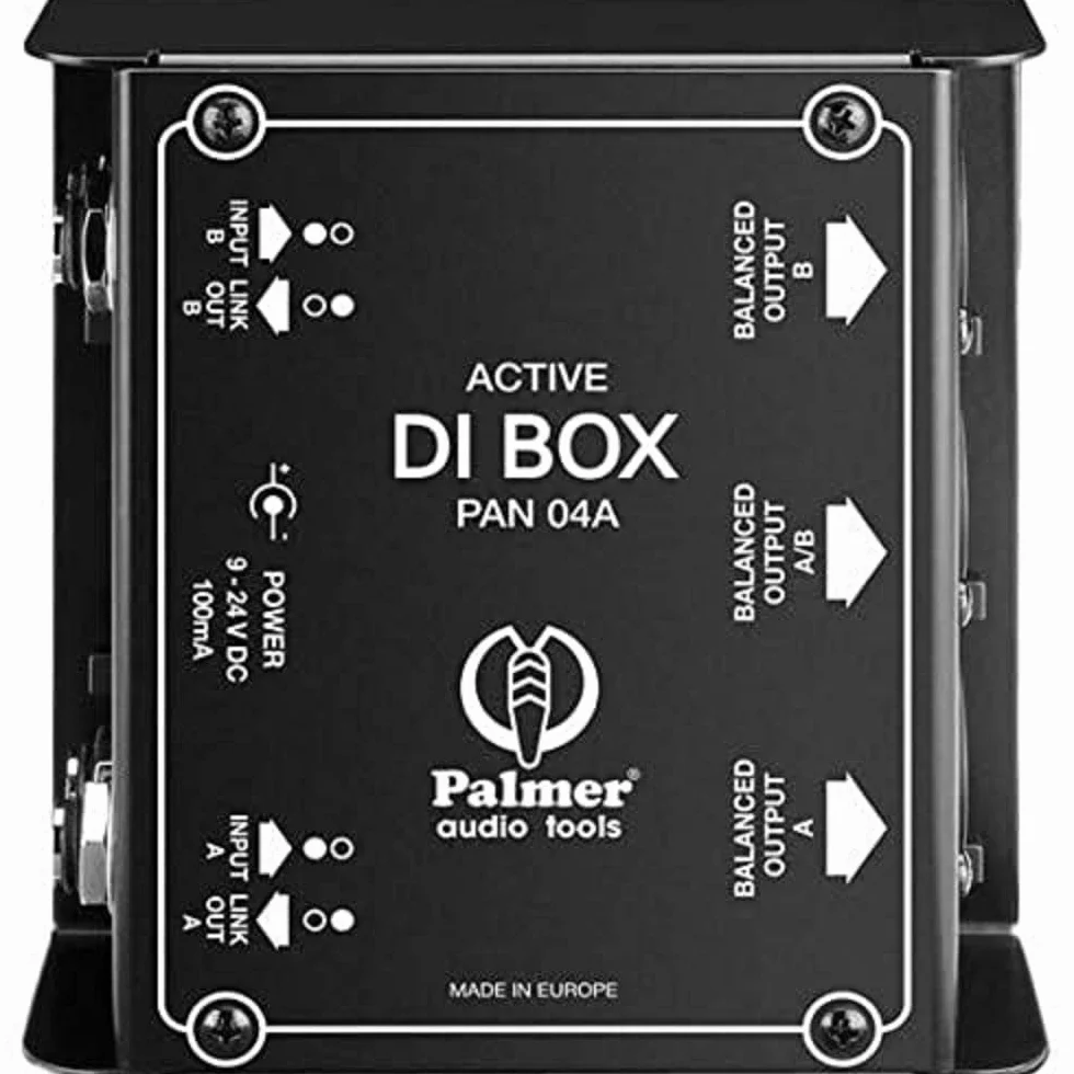 Palmer PAN 04 A - DI-Box 2-Kanal aktiv, schwarz