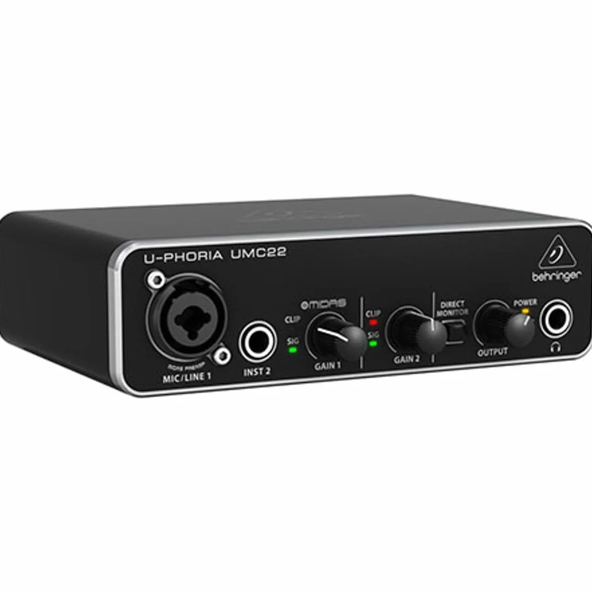Behringer UMC22 2x2 USB Audio Interface mit Midas Mic Vorverstärker