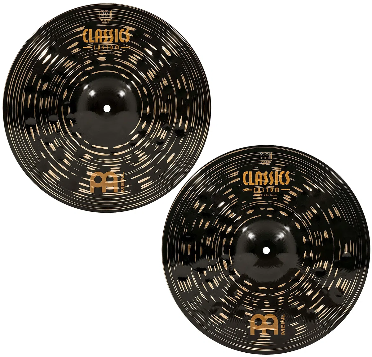 Meinl Cymbals Classics Custom Dark Hihat — 15 Zoll (Video) Schlagzeug Becken Paar (38,10cm) B12 Bronze, Dunkles Finish (CC15DAH)