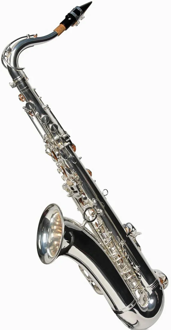 Original SYMPHONIE WESTERWALD Design Tenorsaxophon Tenor Saxophon, echt versilbert, inkl. Luxus-Hartschalenkoffer und Zubehör, Neu