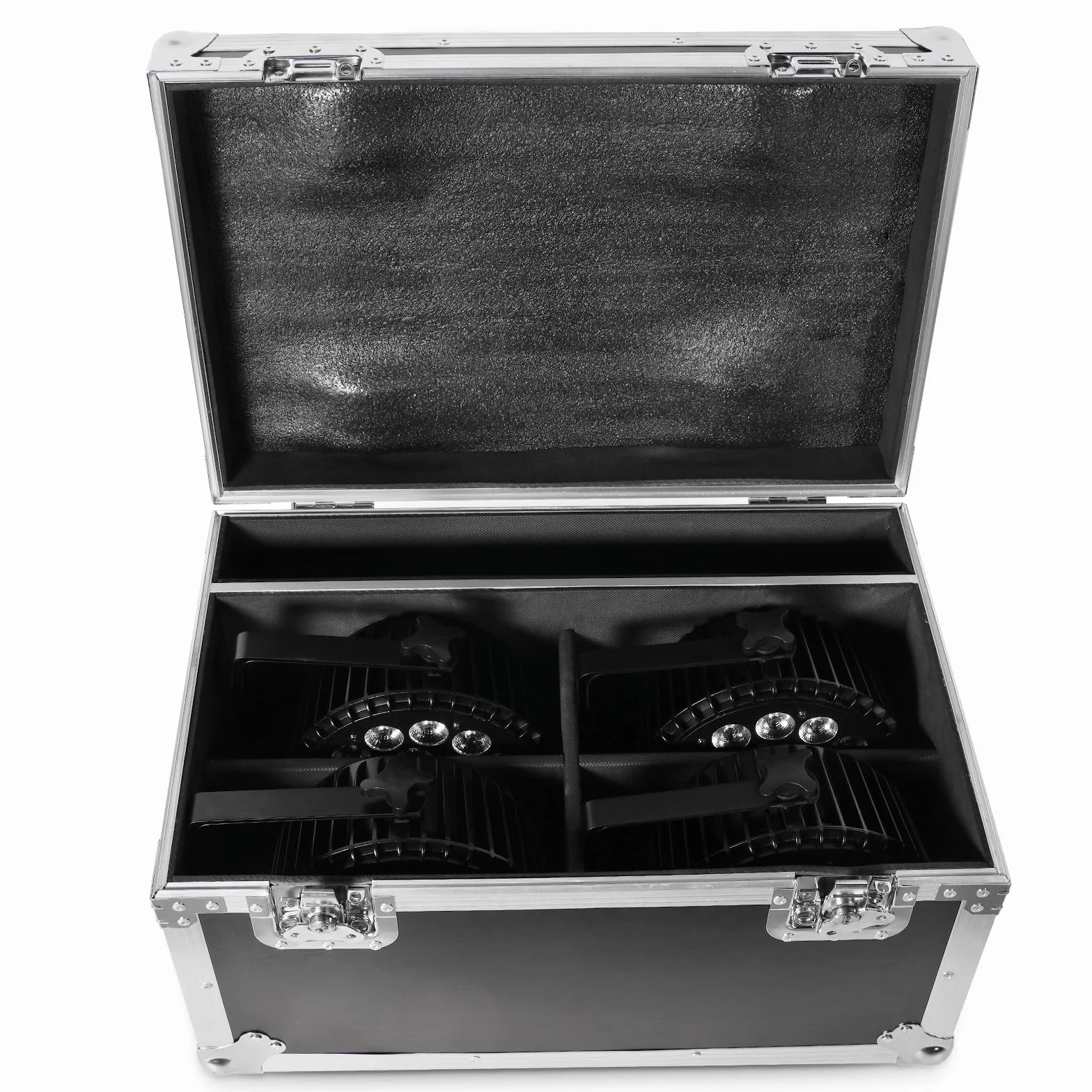 200W Par LED Scheinwerfer mit Flightcase, RGBW UV Schwarzlicht Strahler, 18 LED Bühnenlicht Partylicht DMX512 für Party, Bar, Weihnachten, Halloween, Hochzeit (5 Stücke)