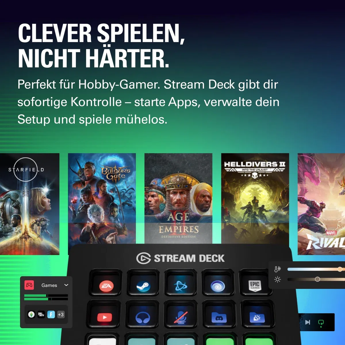 Elgato Stream Deck MK.2 Studio-Controller, 15 Makrotasten, für OBS, Twitch, YouTube, Mac und PC